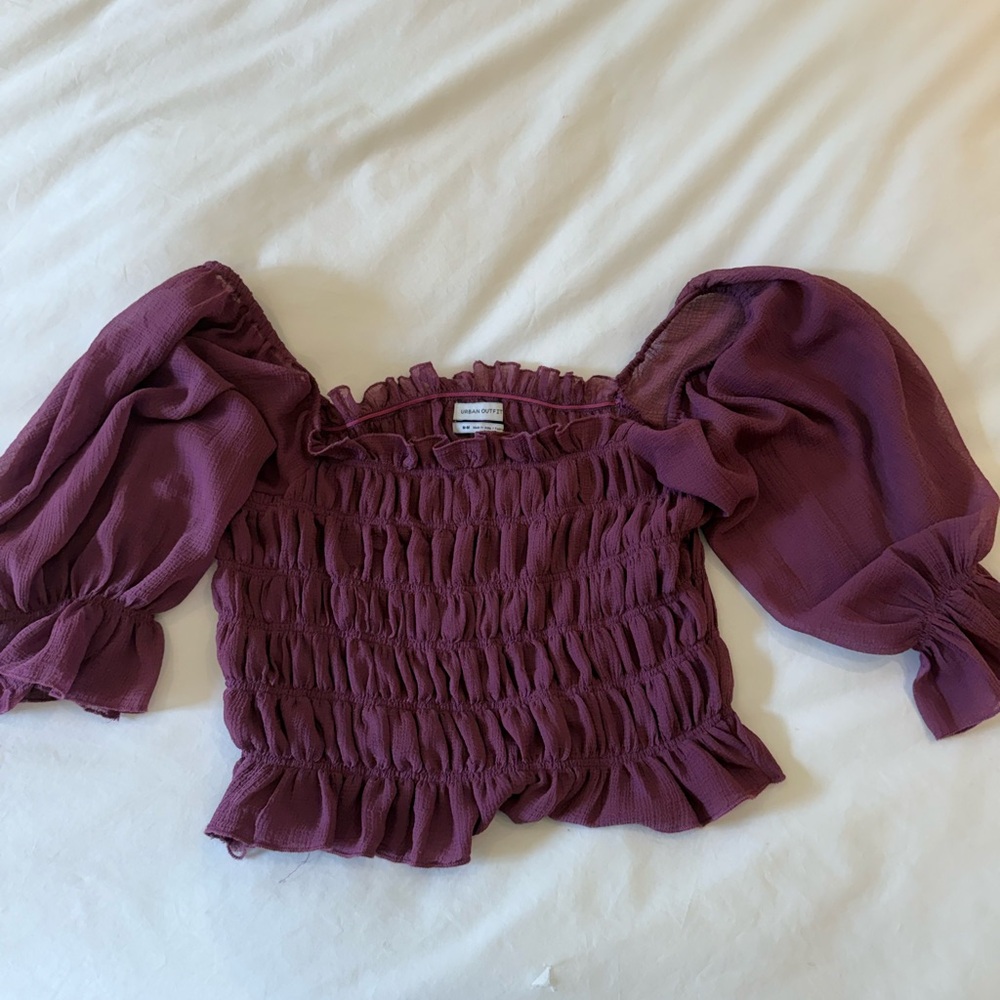 Urban Outfitters Plum Smocked Blouse